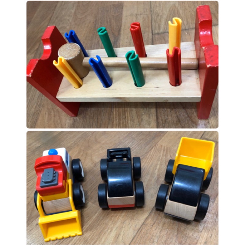 IKEA熱賣木製兒童玩具 LILLABO 玩具車組 / MULA 敲擊玩具 （二手）