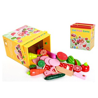 【Hi-toys】木製水果切切樂12pcs/家家酒遊戲