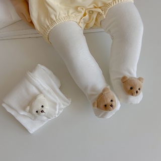 嬰兒新生兒棉質打底褲小熊連褲襪嬰兒長褲幼兒長褲