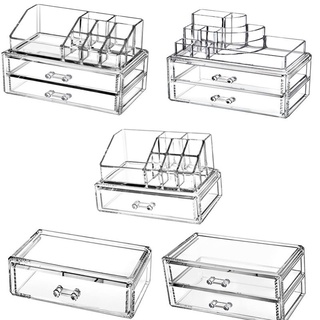 🔥 台灣熱賣優選好物高檔大號抽屜桌面收納盒透明亞克力化妝品口紅面膜吧唧文具口罩架☺ GMou