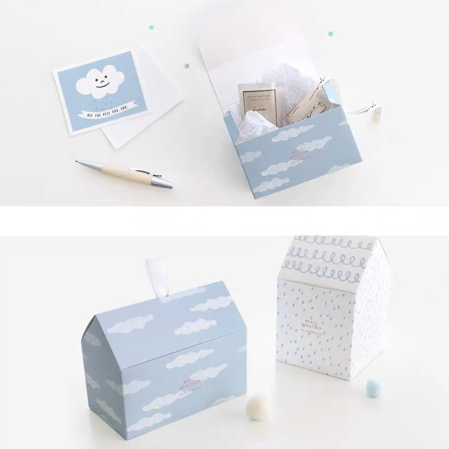 [Day's select] 雲朵雨滴房子造型紙盒 精美送禮禮盒 餅乾糖果蛋糕包裝盒 生日禮物 情人節禮物 童話卡通