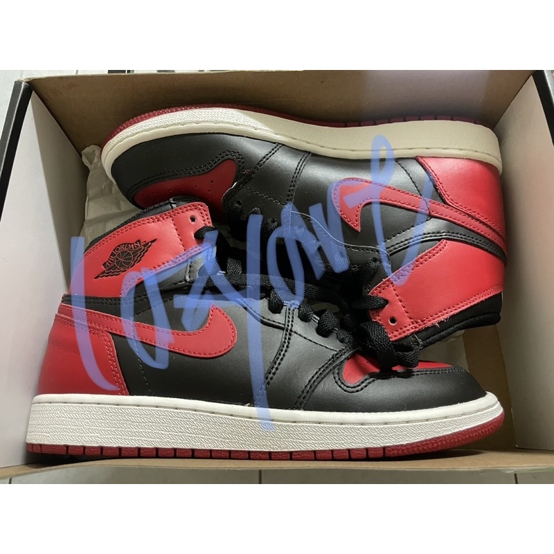 NIKE AIR JORDAN 1 OG BG BANNED 黑紅 二手公司現貨 US5.5Y 575441-001