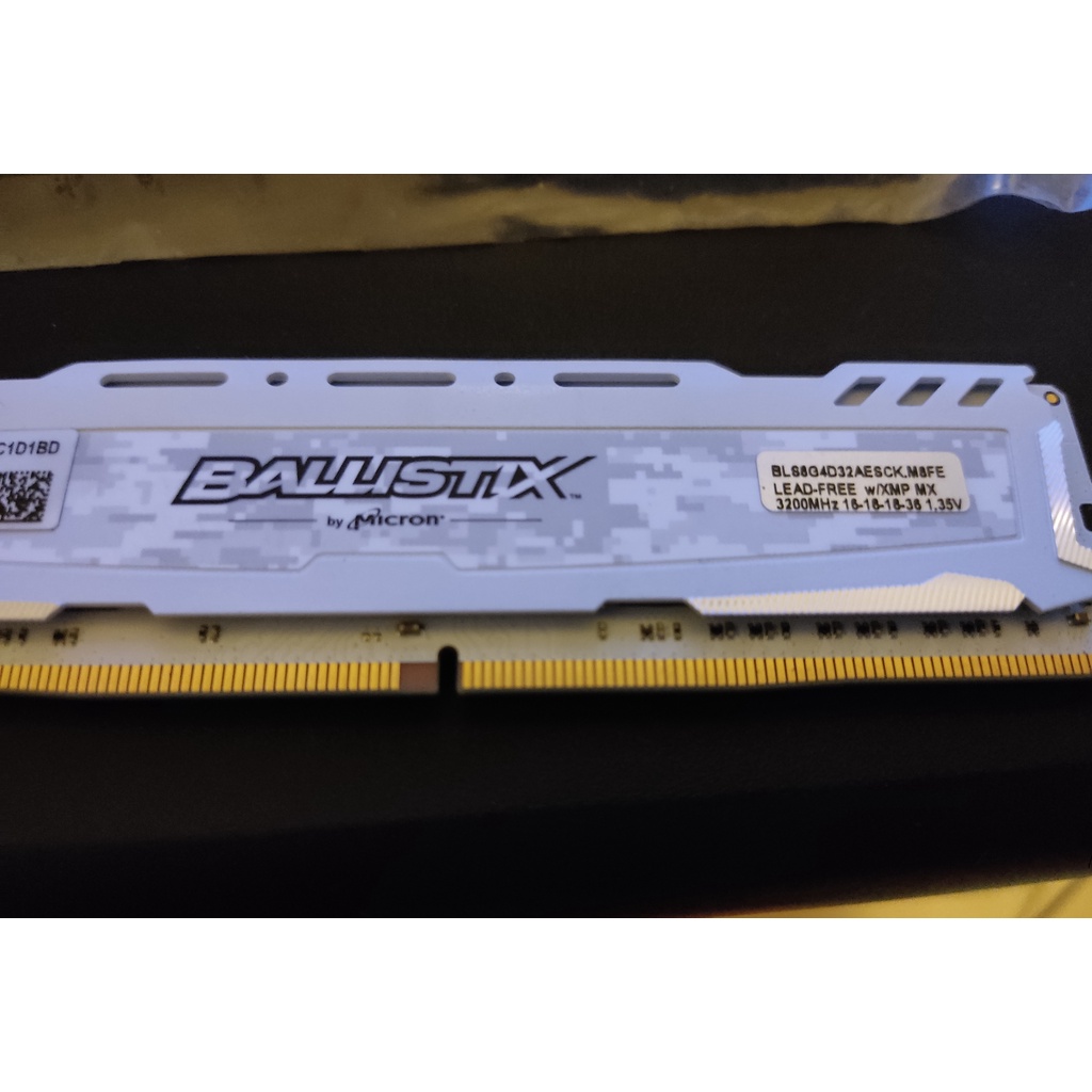 DDR4 3200 Micron Crucial 美光 Ballistix 16GB (8GB*2) 白色