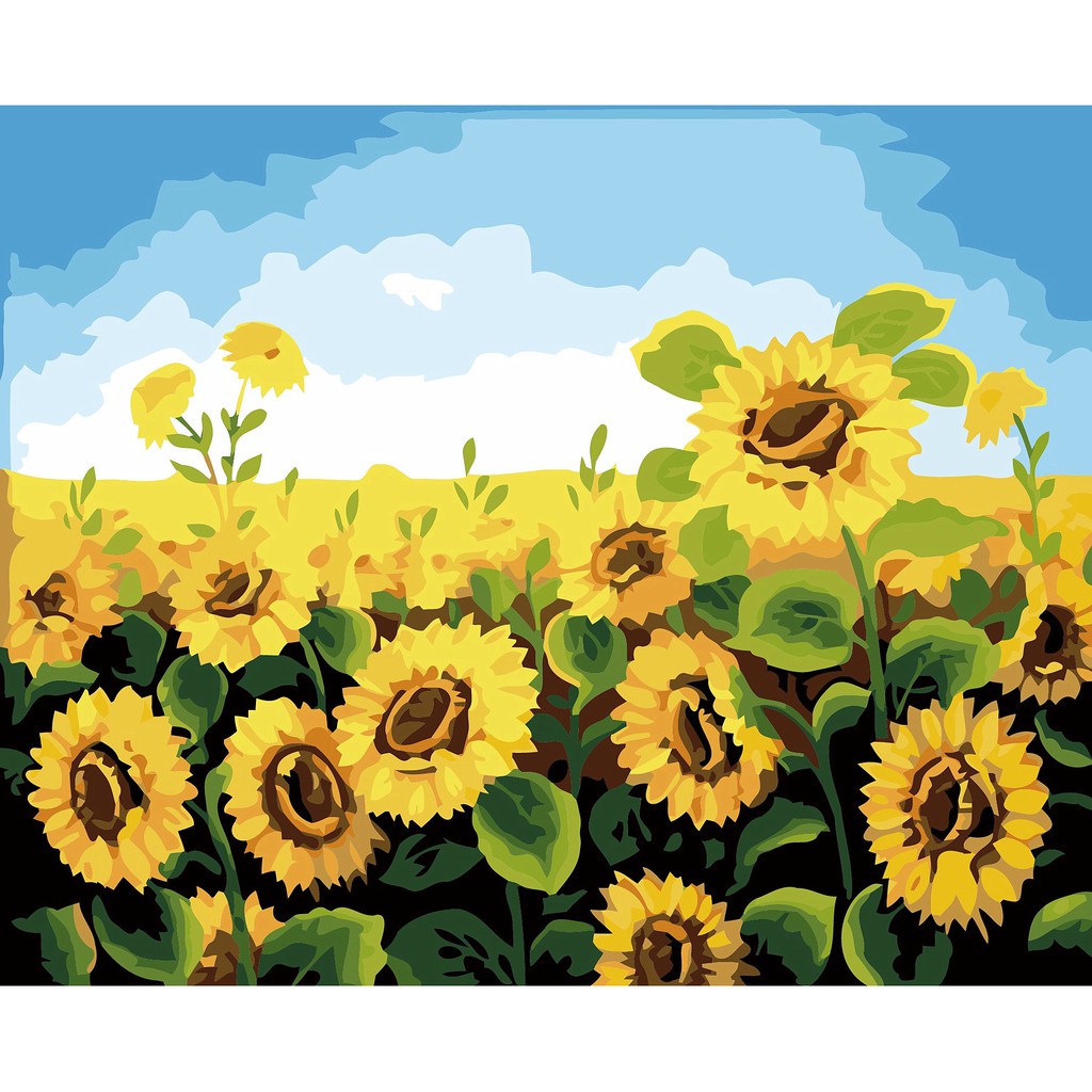現貨DIY手繪數字油畫30*40CM可超商取貨-向日葵-填色畫 手繪油畫 太陽花 裝飾畫