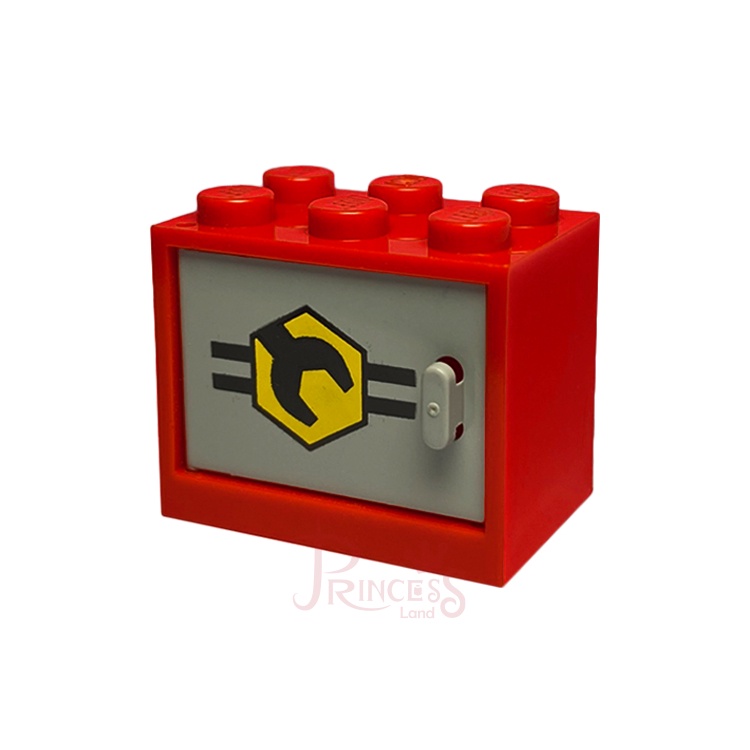 公主樂糕殿 LEGO 樂高 1999年 6434 CITY  2x3x2 工具箱 印刷 紅色 4533px1 M015