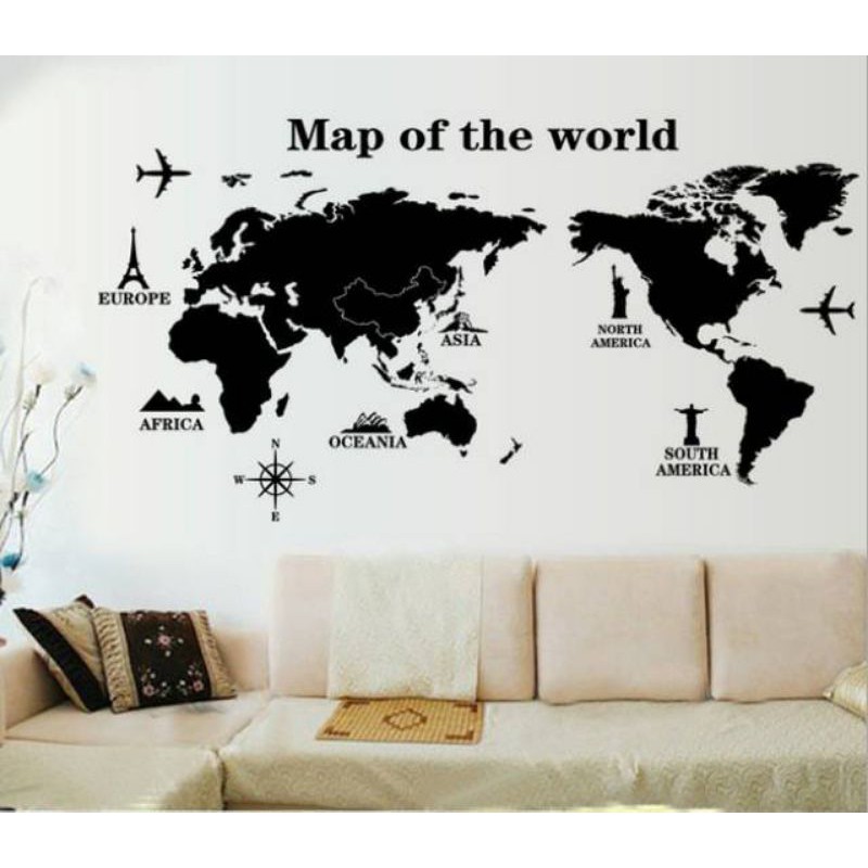 《很便宜》現貨 世界地圖 壁貼  🔥可移除不傷牆 貼畫 電視 沙發背景牆 裝飾品 臥室 出租屋  店面裝飾 地圖 世界