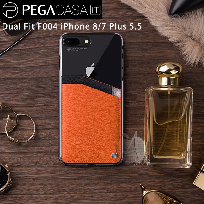 出清價 PEGACASA Dual Fit F-004 真皮夾層手機殼iPhone 8 Plus 兼容 7 Plus