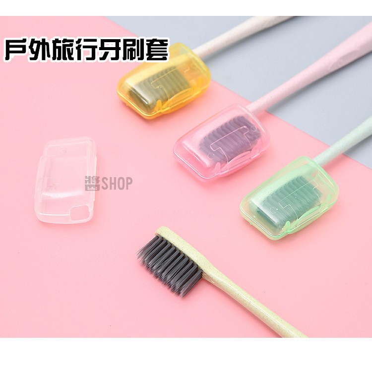 【MS‐Shop】(台灣出貨)家用簡約日式透明攜帶式牙刷頭保護套 旅行牙刷保護套 牙刷頭保護套 牙刷頭保護蓋
