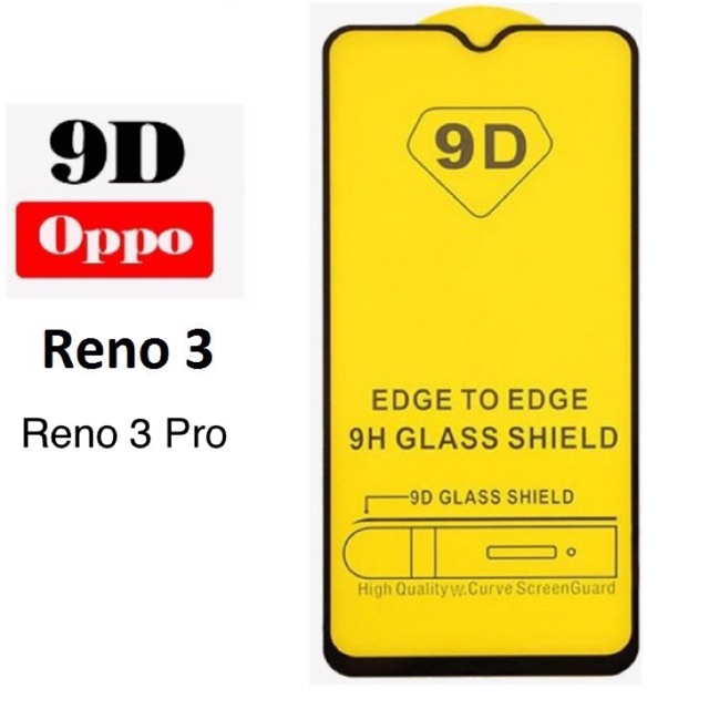 鋼化玻璃全 9D Oppo Reno 3 和 Reno 3 Pro