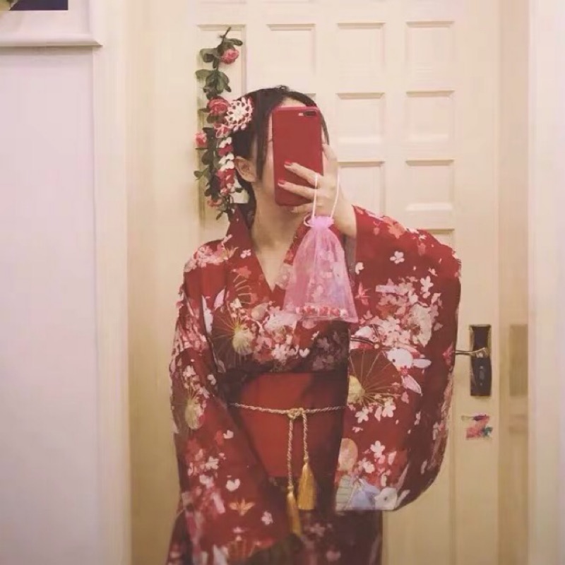 寫真diy 桃花祈願兔日式和服浴衣羽織和風日系軟妹外套寬松可愛防曬衣套裝 蝦皮購物