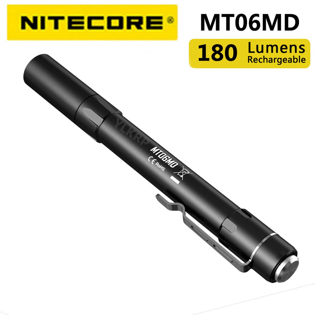 ஐ♟NITECORE MT06MD 180 LM CRI LED手電筒AAA EDC筆燈安全ROG醫療超遠程高便攜性工具