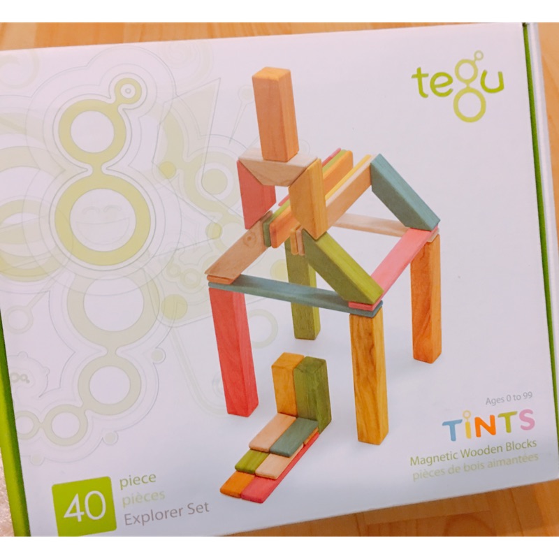 美國安全無毒Tegu益智磁性積木40件組~彩色調色盤