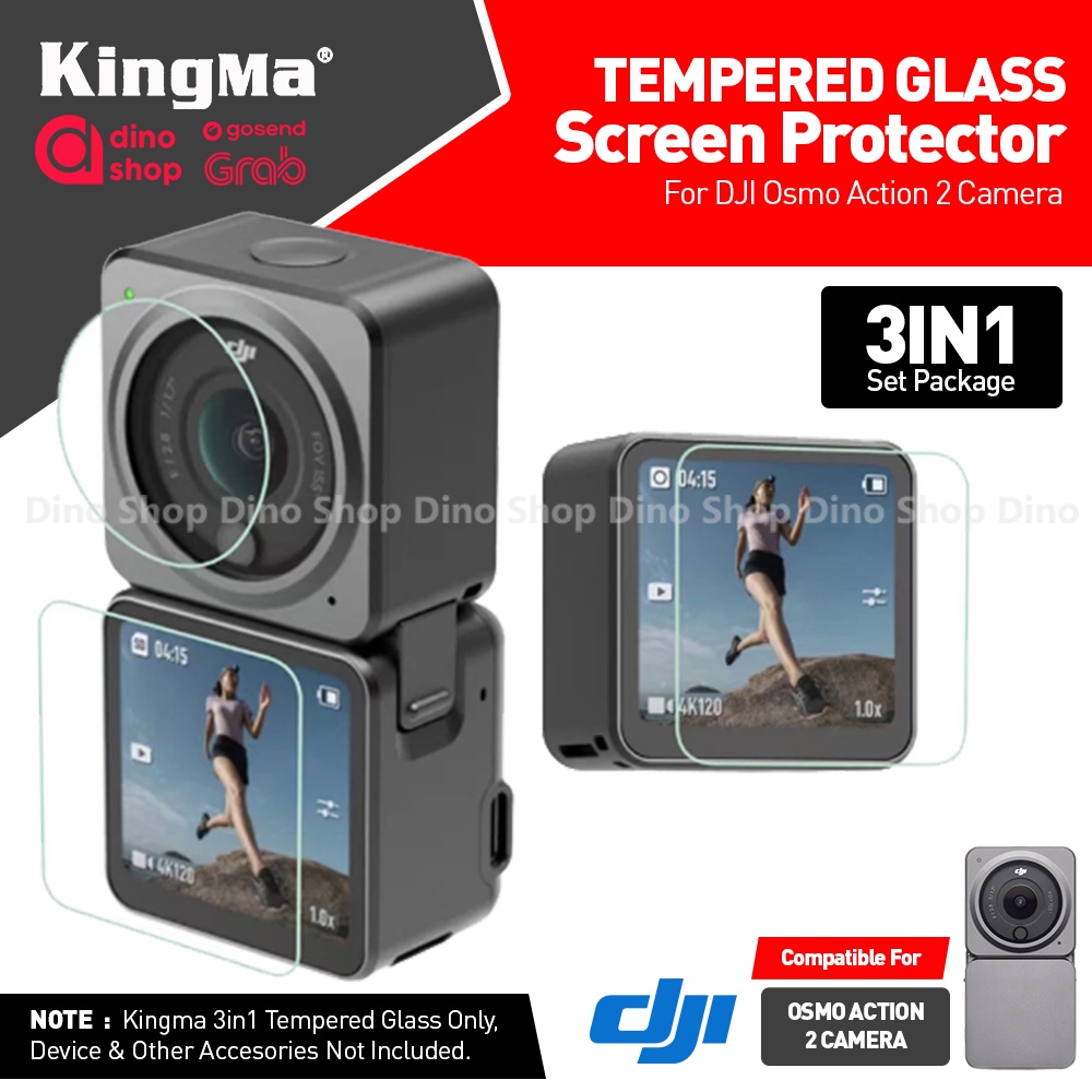 金馬 3 合 1 鋼化玻璃 DJI Osmo Action 2 相機屏幕保護膜