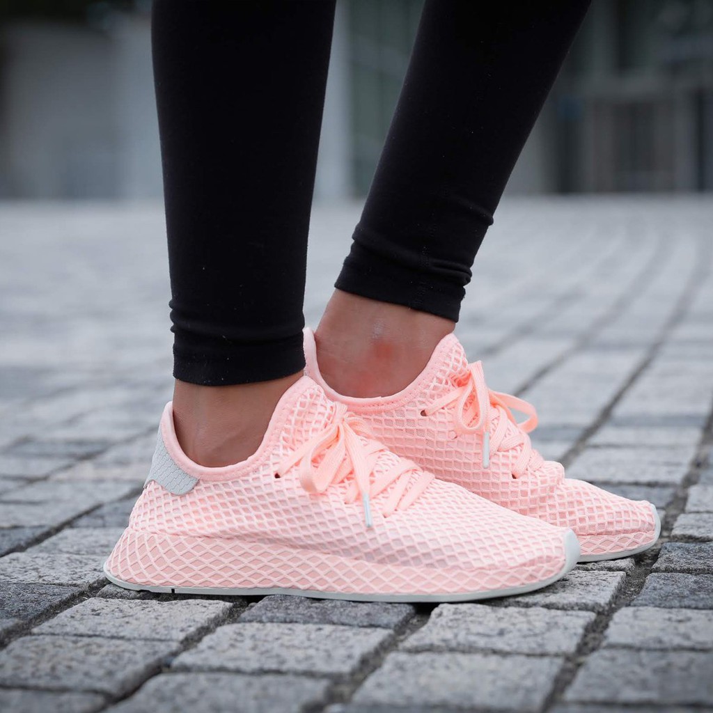 正品公司貨Adidas Originals Deerupt Runner 慢跑鞋粉橘B41727 女鞋| 蝦皮購物