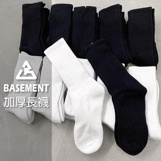 ▲𝕭𝖆𝖘𝖊𝖒𝖊𝖓𝖙 KH0931 加厚毛巾布中筒襪 黑色長襪 白色長襪 素色長襪 加厚長襪 保暖長襪 黑白長襪 男女款