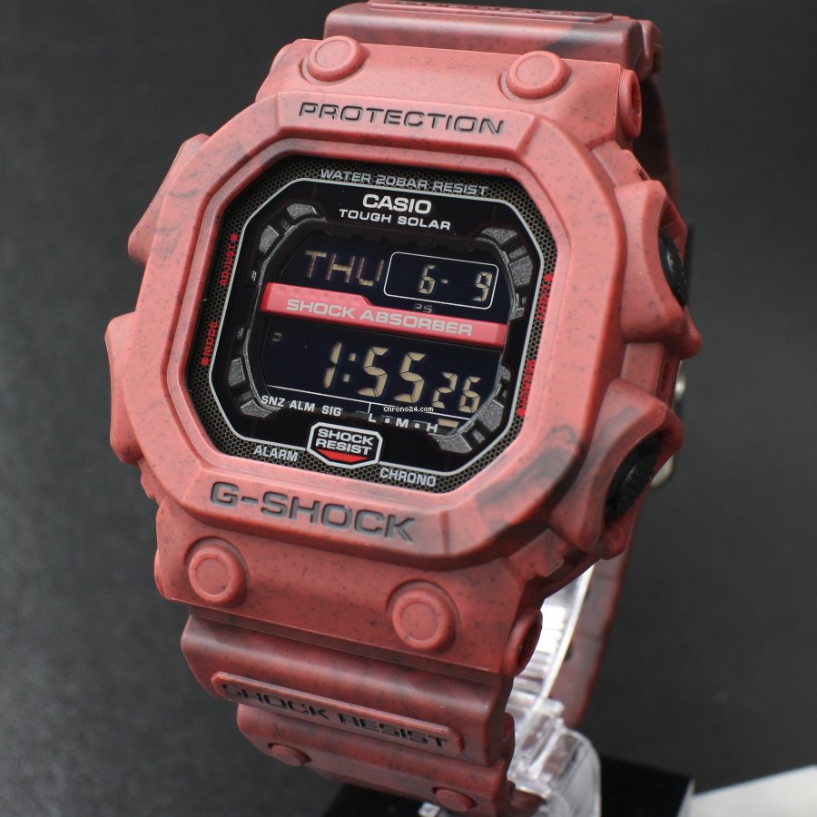 【金台鐘錶】CASIO卡西歐 G-SHOCK 太陽能電力 耐衝擊 (沙漠紅) 色彩 荒野冒險 GX-56SL-4