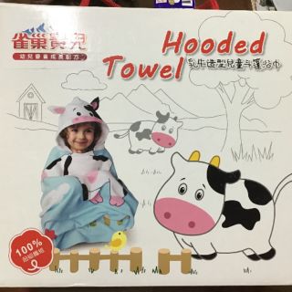 乳牛造型斗篷浴巾.兒童浴巾.卡通造型浴巾
