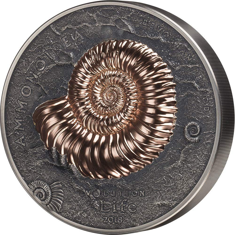 預購 - 2018蒙古-生命演化系列-菊石-1公斤銀幣
