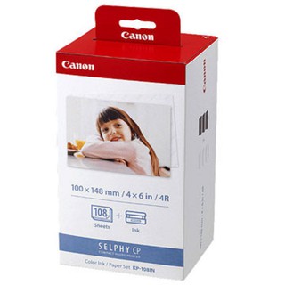 【請先詢問】Canon KP-108 明信片4x6尺寸 相片紙108張含墨盒 (KP-108IN)