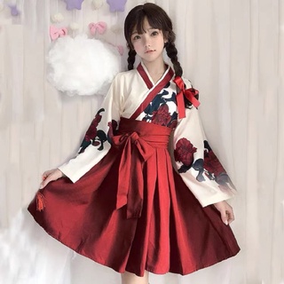 日常漢服和風和服改良式漢元素套裝可愛軟妹Cosplay日系造型派對角色扮演