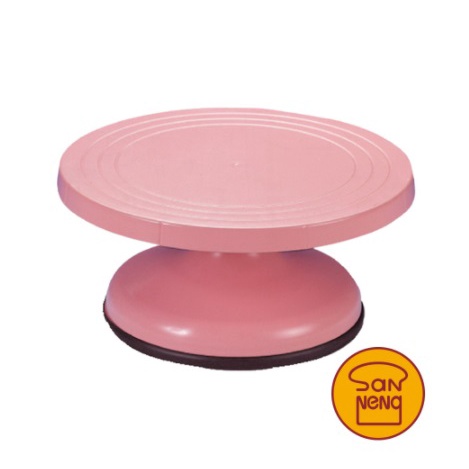【烘焙實驗室】SN4153 塑膠蛋糕轉台-粉紅色 三能 現貨 10吋蛋糕轉台 蛋糕轉盤 蛋糕架