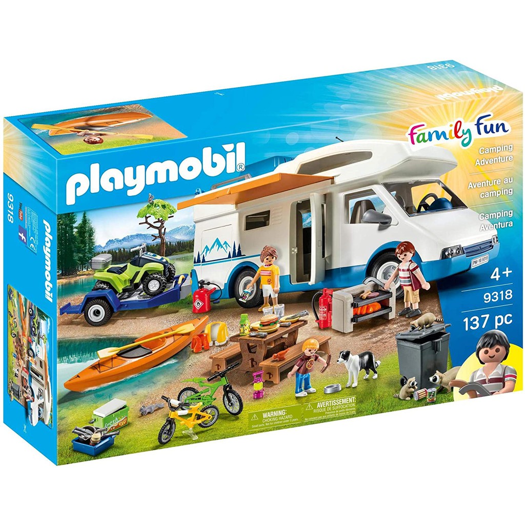 &lt;現貨&gt;PLAYMOBIL 9318 露營車 自行車 獨木舟 沙灘車 含人偶 平行輸入