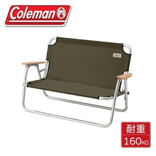 【Coleman 專業露營輕鬆摺疊長椅《綠橄欖》】CM-33807/露營椅/休閒椅/悠遊山水