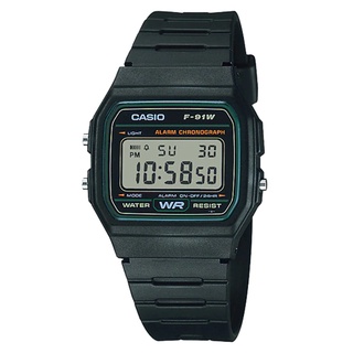 【CASIO】卡西歐 生活防水/當兵/學生/大字幕/碼表/鬧鐘電子錶F-91W F-91W-3臺灣公司貨保固一年
