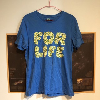 ⊹Giordano 佐丹奴 藍色字母短袖T恤