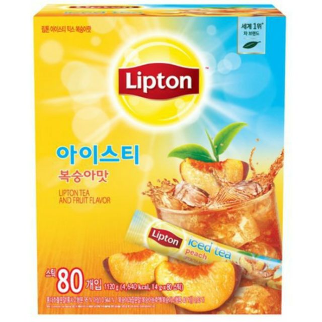 韓國lipton 立頓水蜜桃冰茶ice Tea Mix Peach Flavor 14g X 80t 蝦皮購物
