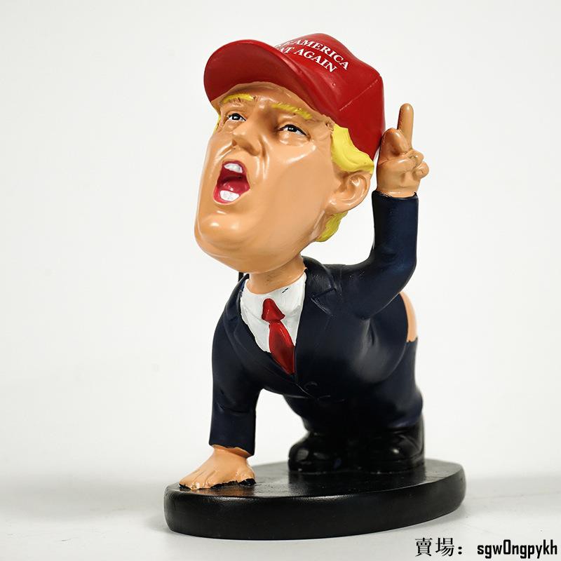 廠家直銷 創意樹脂人偶擺件特朗普trump卡通人物雕像川普模型紀念公仔擺件 蝦皮購物