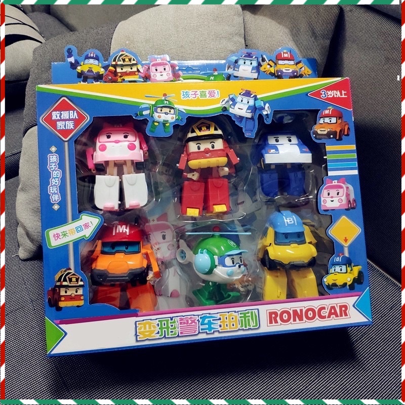 【限時下殺】poli波利變形機器人 六款裝套裝  公仔 兒童玩具車 交換禮物 生日禮物