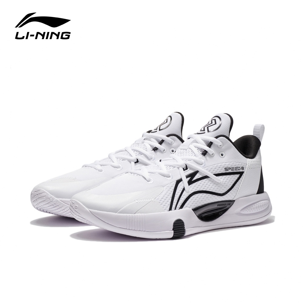 LI-NING 李寧 閃擊8 VIII 男子支撐穩定籃球鞋 標準白/黑色 ABPS003-1