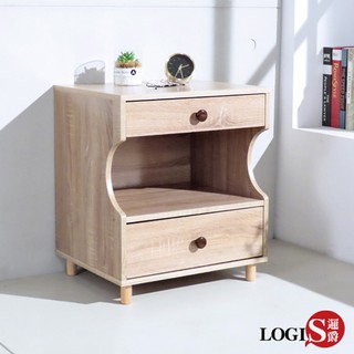 LOGIS｜MIT臺灣製 防潮床頭櫃 床邊櫃 實木腳 沙發邊櫃 置物櫃 收納櫃 臥室櫃 收納架 置物架【LS-36】