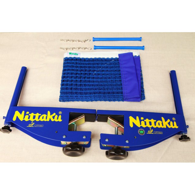 (羽球世家) Nittaku 桌球網架 比賽用 寬口轉夾式1組 (附網) 專利鐵片鎖夾式設計 雙邊塑膠棒插入網布邊孔