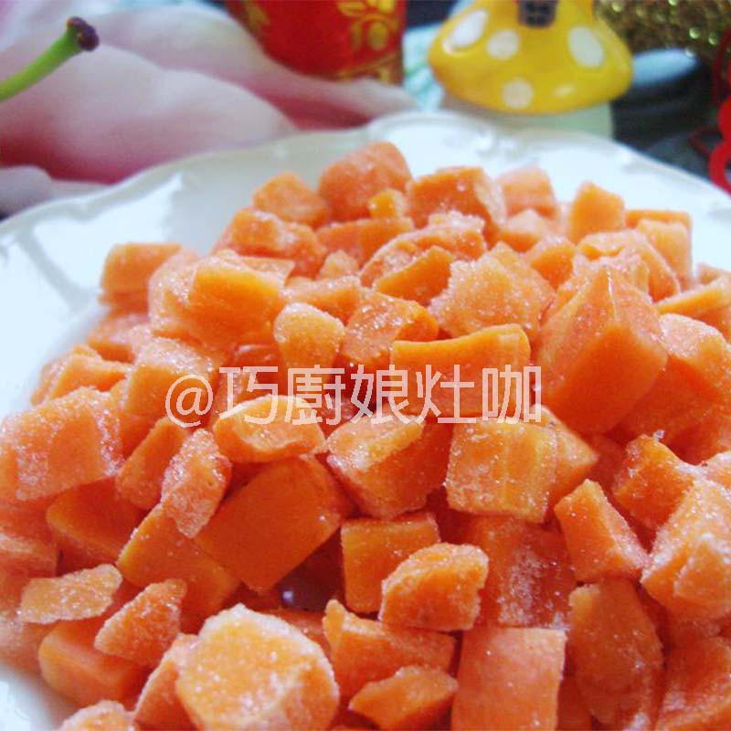 冠瑋 紅蘿蔔丁1kg  平民人蔘 營養健康 懶人料理 冷凍蔬菜 冷凍食品 批發 零售