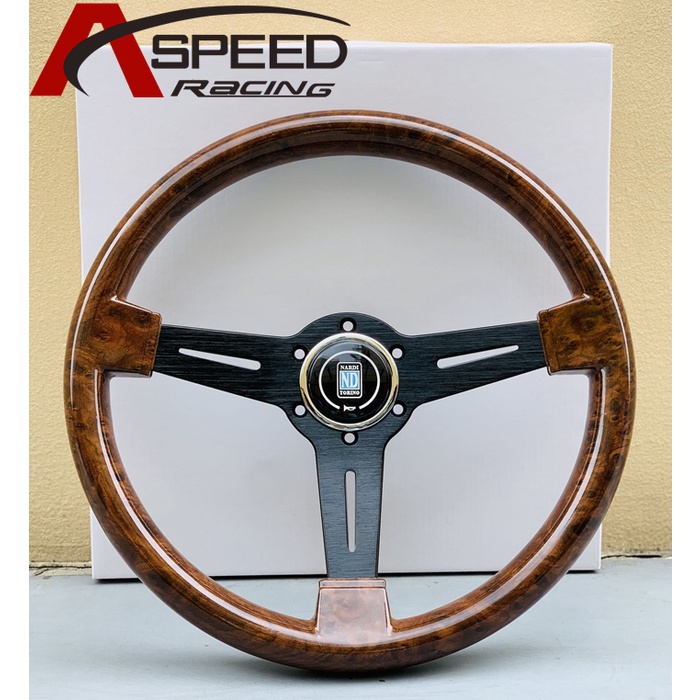 Nardi 通用 14 英寸 ND 木紋賽車方向盤漂移 ABS 運動方向盤