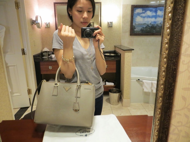 Prada saffiano lux handbag 裸灰色Argilla BN2274 殺手包| 蝦皮購物
