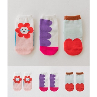 ✈️現貨✈️2022新款~韓國設計品牌Cordi-i 女童童襪.襪子三入組-小花愛心(止滑襪.防滑襪)
