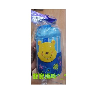 *^O^*雙寶媽咪，現貨韓國兒童餐具，韓國小熊維尼水杯+縮口袋