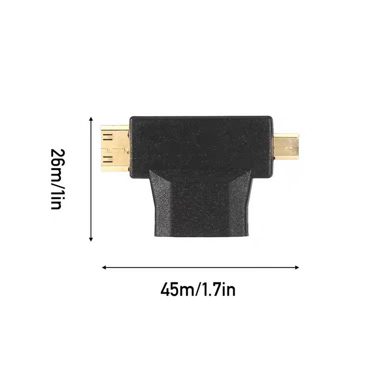 T型MICRO Mini HDMI公轉HDMI母轉接頭HDMI二合一轉接頭(4*3/@777-18035)
