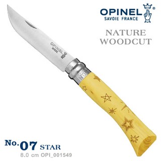OPINEL NATURE - WOODCUT 法國刀自然圖騰系列-星星圖騰 No.07【AH53040】
