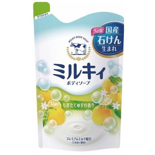 日本原裝進口 牛乳石鹼 牛乳精華沐浴乳補充包(柚子果香) 400ml
