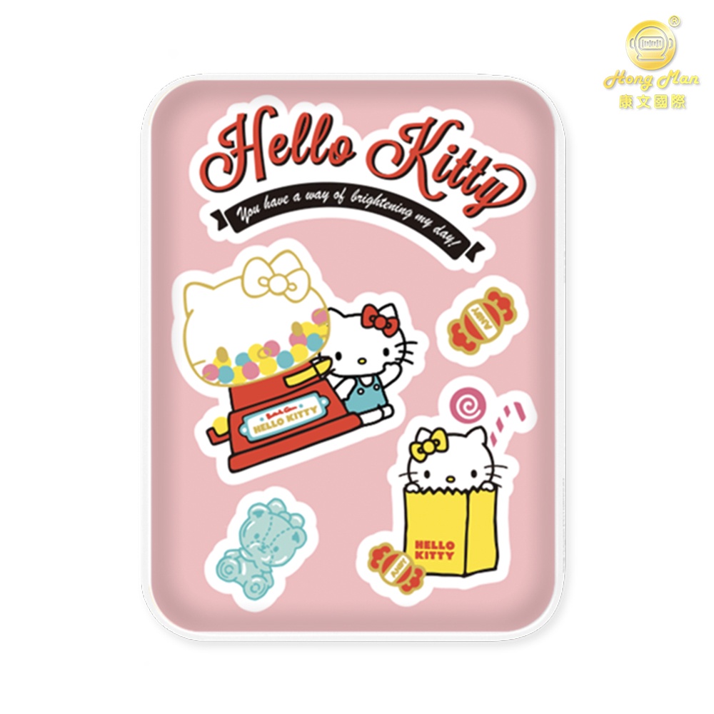 【Hong Man】三麗鷗系列 口袋行動電源 貼紙風Hello Kitty