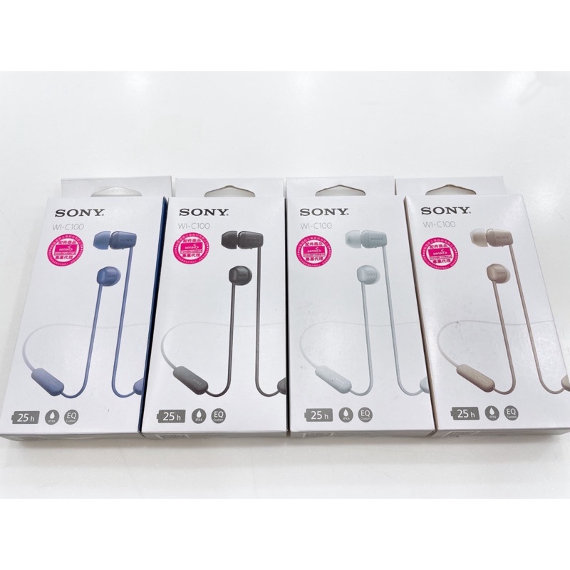 《原廠全新商品》SONY WI-C100 頸掛入耳式藍牙耳機 (台灣公司貨) 現貨