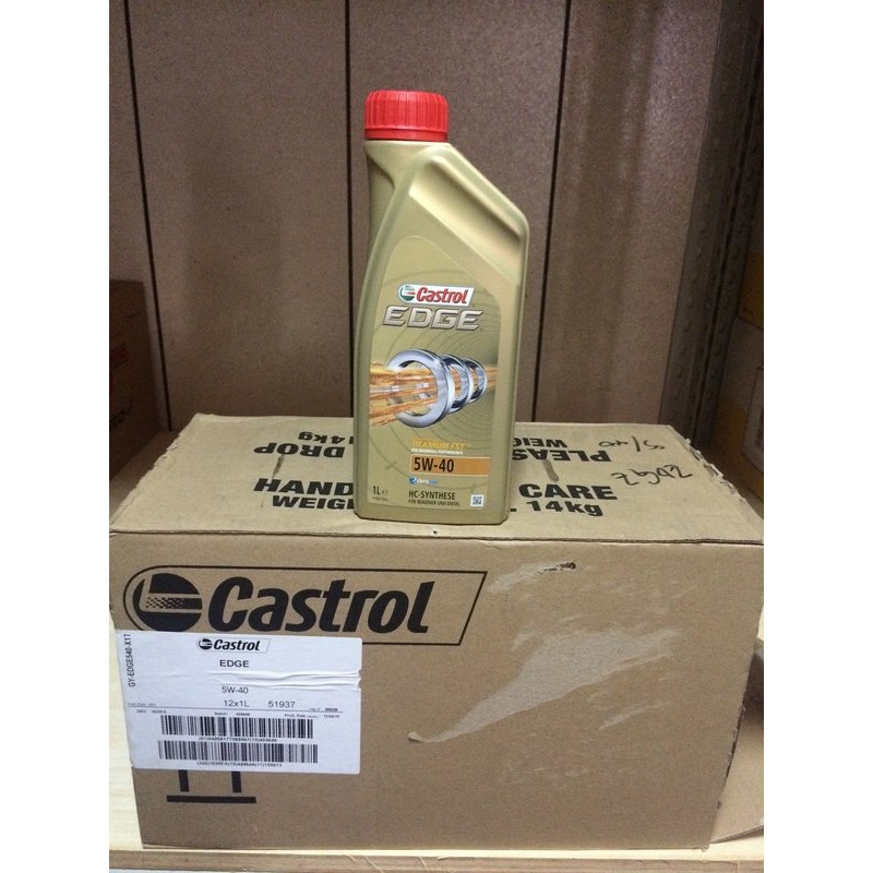 【Castrol 嘉實多】EDGE FST、5W40、全合成機油、1公升/罐、12罐/箱【引擎系統】-滿箱區