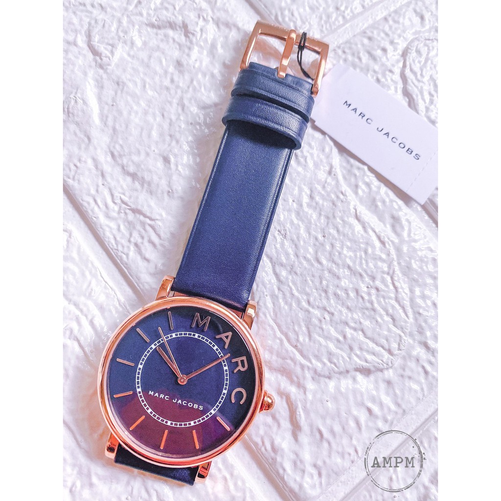 全新現貨  MARC JACOBS MJ1534 手錶 36mm Roxy 玫瑰金 藍色面盤 藍色皮錶帶 女錶