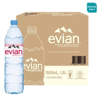 （宅配免運）礦泉水（1500毫升 X 12入）Evian 天然礦泉水 飲品 水 飲用水 法國 寶特瓶 好市多代購