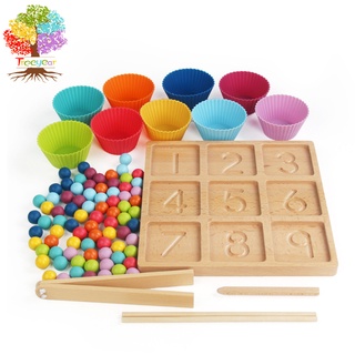 【樹年】蒙氏益智早教玩具數字配對描寫板計數顏色認知精細動作早教玩具