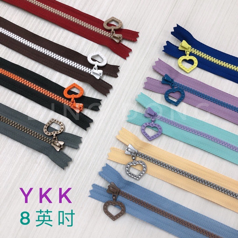 【叮咚Diy】YKK-3V定吋拉鍊-8英吋拉鍊、20公分拉鍊、雙色拉鍊、雙色造型頭、花花頭、愛心頭、星星頭、木馬頭